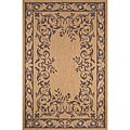 Terrace Aubusson Outdoor Brown Rug (4'9 x 7'4)