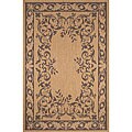 Terrace Aubusson Outdoor Brown Rug (7'8 x 9'10)
