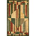 Tribeca Diamond Green/ Multi Wool Rug (8' x 11')