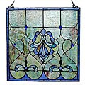 Tiffany-style Blue Stained Glass Window Panel