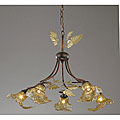 Iron and Glass 5-light Flower Chandelier