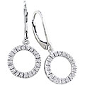 10k White Gold 1/8ct TDW Diamond Circle Earrings (H-I, I1)