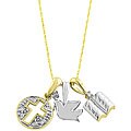 10k Gold 1/10ct TDW Diamond Religious Charm Necklace