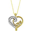10k Gold 'Love' Heart Diamond Accent Necklace