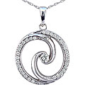 14k White Gold 1/4ct TDW Diamond Circle Necklace