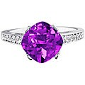 14k White Gold Amethyst and 1/8ct TDW Diamond Ring (GH, I1)