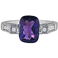 14k White Gold Amethyst and 1/4ct TDW Diamond Ring (G-H, I1)