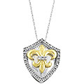 10k Gold 1/10ct TDW Diamond Fluer di Lis Necklace