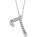 10k White Gold 1/10ct TDW Diamond '7' Necklace