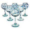 'Blue Ribbon' 6-piece Wine Glass Set (Mexico)