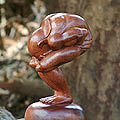 Wood 'Bending Yogi' Statuette (Indonesia)