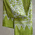 Batik 'Lime Garden' Shawl (Indonesia)