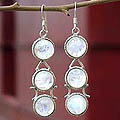 Moonstone 'Icy Dew' Earrings (India)