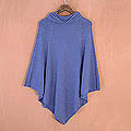 Alpaca Wool 'Indigo Lake' Poncho (Peru)