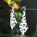 Onyx 'Silver Scimitar' Earrings (Indonesia)