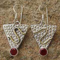 'Golden Serpent' Garnet Earrings (India)