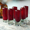 'Ruby Red' 6-piece Shot Glass Set (Mexico)