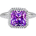 14k White Gold Amethyst and 1/2ct TDW Diamond Ring (GH, I1)