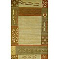 Hand-tufted Contemporary Faux Silk and Wool Rug (8' x 10')