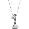10k White Gold 1/10ct TDW Diamond '#1' Necklace