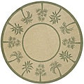 Indoor Outdoor Palm Tree Rug (8' Round)