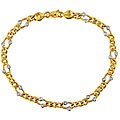 10k Yellow Gold 1/10ct TDW Diamond Link Bracelet