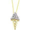 10k Gold 1/10ct TDW Diamond Ice Cream Necklace