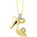 10k Yellow Gold Diamond Accent High Heel Necklace