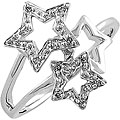 10k White Gold Diamond Accent Star Ring