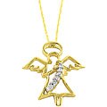10k Yellow Gold Diamond Accent Angel Necklace