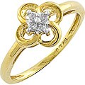 10k Yellow Gold 1/10ct TDW Diamond Clover Ring