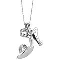 10k White Gold Diamond Accent High Heel Necklace (I-J, I1-I2)