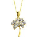 10k Yellow Gold Diamond Accent Palm Tree Necklace