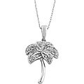 10k White Gold Diamond Accent Palm Tree Necklace