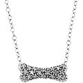 14k White Gold 1/10ct TDW Diamond Bone Necklace