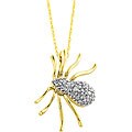 14k Gold 1/10ct TDW Diamond Spider Necklace