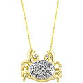 14k Gold 1/10ct TDW Diamond Crab Necklace
