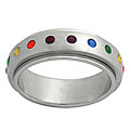 Stainless Steel Crystal Spinner Band