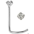 14k White Gold Cubic Zirconia Nose Screw