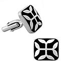 Stainless Steel Enamel Inlay Cuff Links