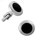 Stainless Steel Round Enamel Cuff Links