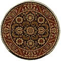 Hand-knotted Huaxia Tobacco Wool Rug (6' Round)