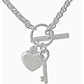 Sterling Silver Heart and Key Necklace