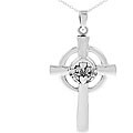 Sterling Silver Celtic Claddagh Cross Necklace