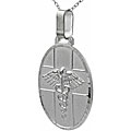 Sterling Silver Oval Medical Necklace
