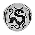 Stainless Steel Men's Etched Dragon Ring