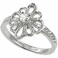 Sterling Silver Cubic Zirconia Child's Flower Ring