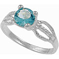Sterling Silver Aqua Cubic Zirconia Child's Ring
