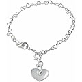 Sterling Silver Heart Link and Charm Bracelet