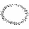 Sterling Silver 7.5-inch Plumeria Bracelet